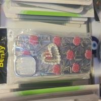 Iphone 15 kalpli güllü kılıf 