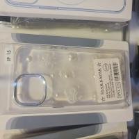 Iphone 15 kalpli süslü beyaz kılıf