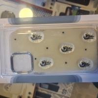 Iphone 14 beyaz ayli süslemeli