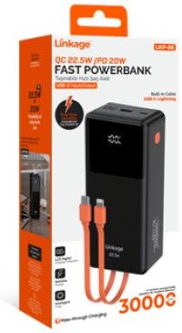 lkp 66 PD20W, 30.000mAh Kablolu, LCD Göstergeli Taşınabilir Powerbank