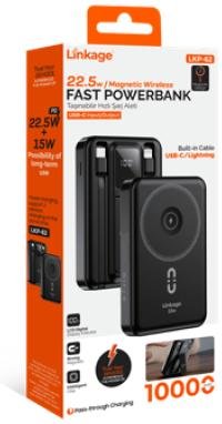 LKP-62  10.000mAh 22.5W Hızlı Şarj 15W Kablosuz Powerbank