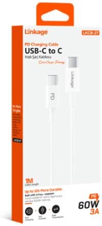 LKCB 3A, 60Watt USB-C to Type-C 1mt Kablo PD Şarj KablosU