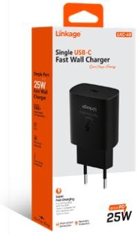 LKC-49 25W Tekli USB-C Girişli QC3.0 PD Hızlı Duvar Şarj Aleti