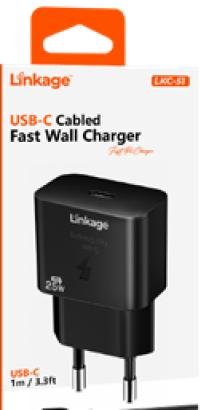 LKC-52 45W Tekli USB-C Girişli QC3.0 PD Hızlı Duvar Şarj Aleti