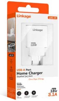 LKC-31 Quick Charge 3.1A/18W 1XUSB Seyahat Şarj Başlık