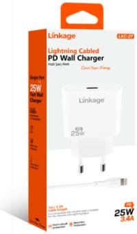 LKC-27 PD Quick Charge 3.4A, 25W 1XUSB-C Lightning Kablo Şarj Başlıl