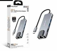 USB-C Çoklayıcı 5-in-1 PD100W Hızlı Şarjlı, 2x5Gbps  USB-A Portlu, USB-C Çoklayıcı